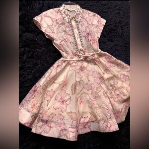 ZIMMERMANN A-Line Crystal Embellished Collared Mini Dress. Size 3/L